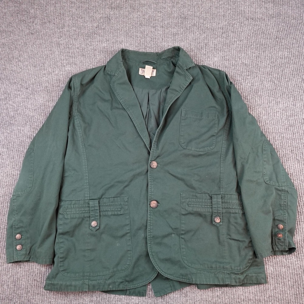 Duluth Trading Co Blazer Mens XL Green Cotton Casual Chore Sport Coat Jacket